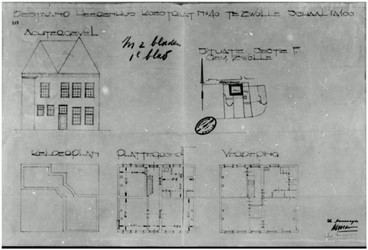 <p>Bestaande toestand, behorend bij het bouwplan uit 1933.</p>
